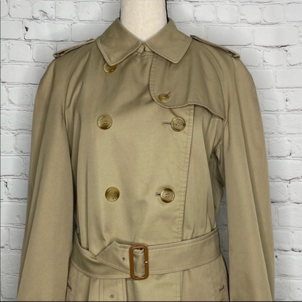 💯 Burberry Vintage Classic Tan Trench Coat Size 12 - Picture 5 of 16
